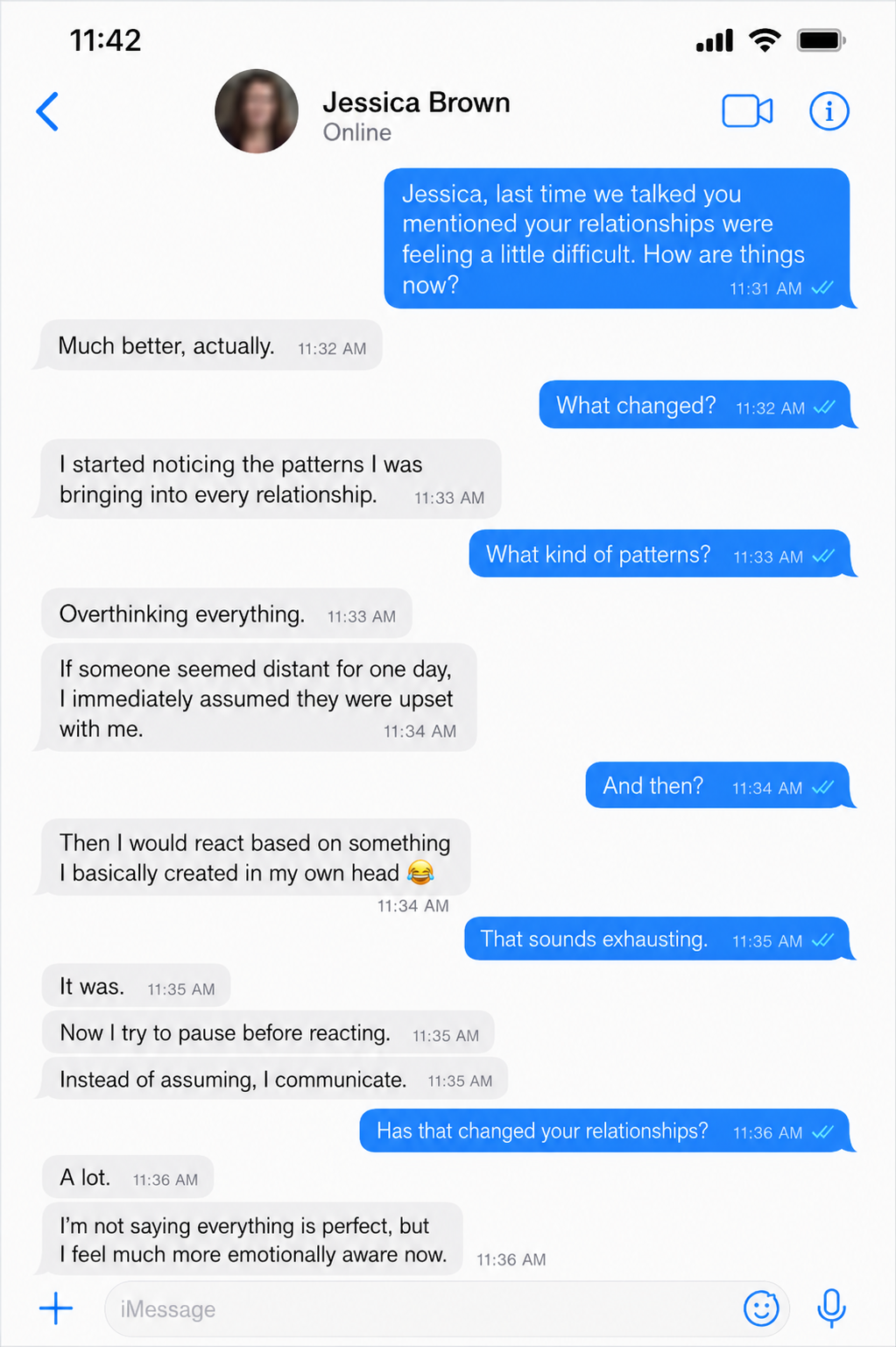 Customer message screenshot