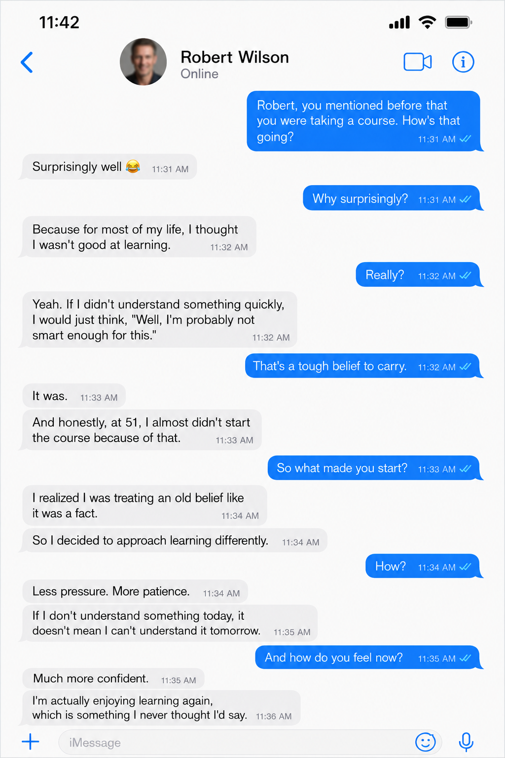 Customer message screenshot