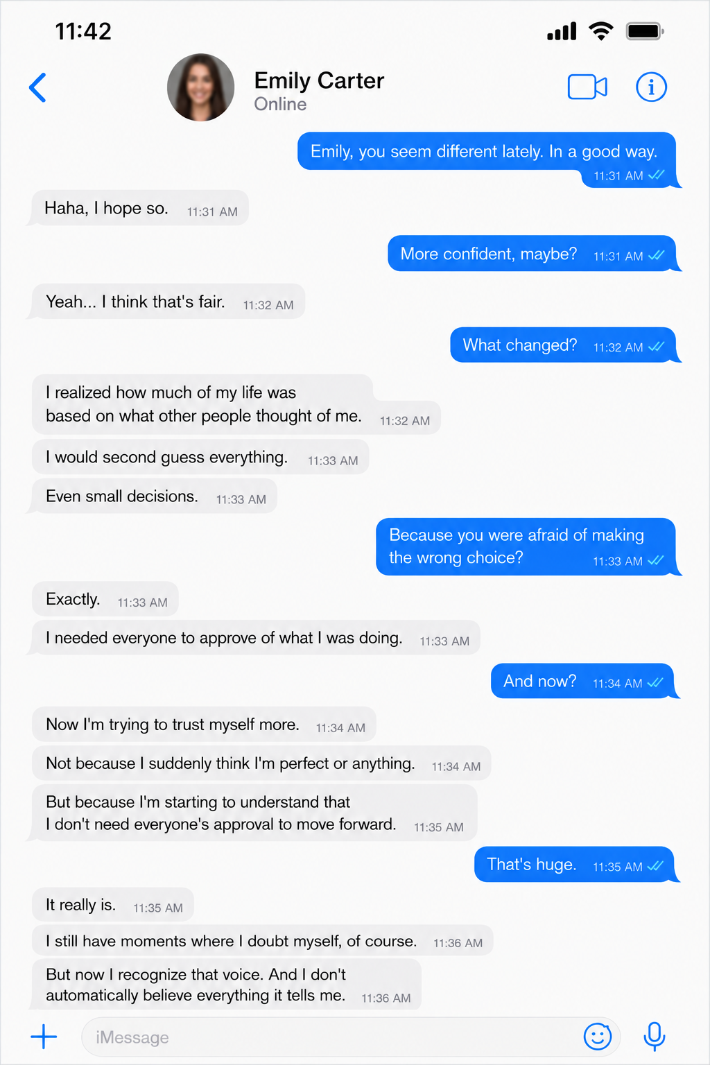 Customer message screenshot