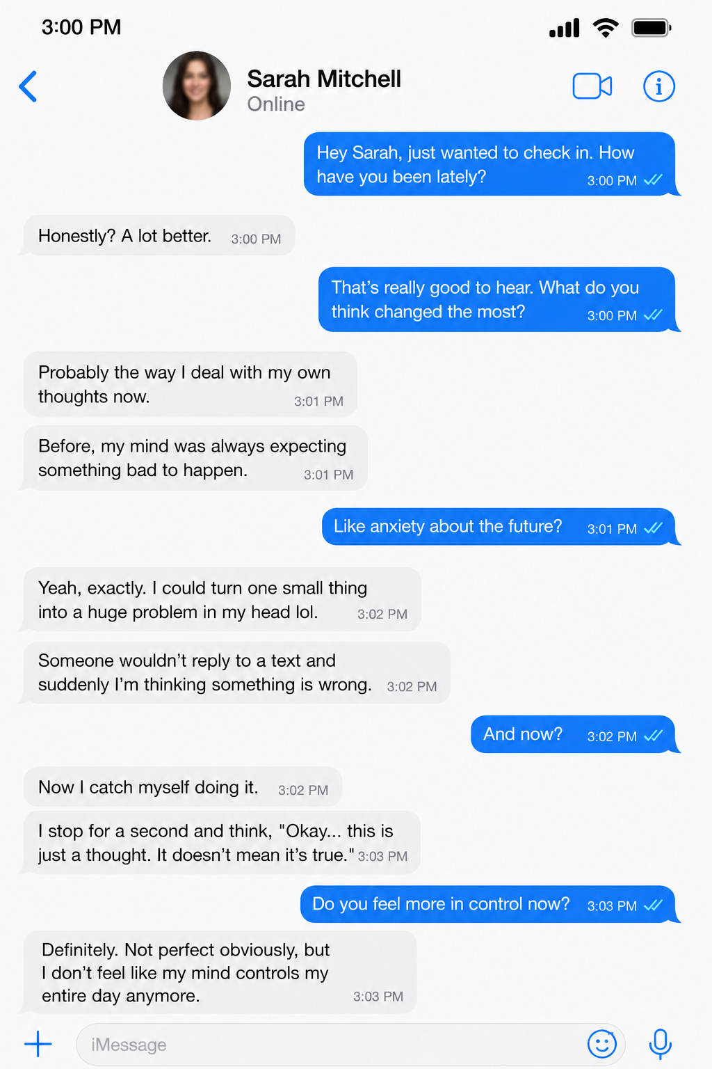 Customer message screenshot